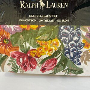 RARE Ralph Lauren MELISSA BOLD FLORAL PATTERN-FULL FLAT SHEET NEW IN PACKAGE